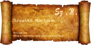 Szvatkó Marléne névjegykártya